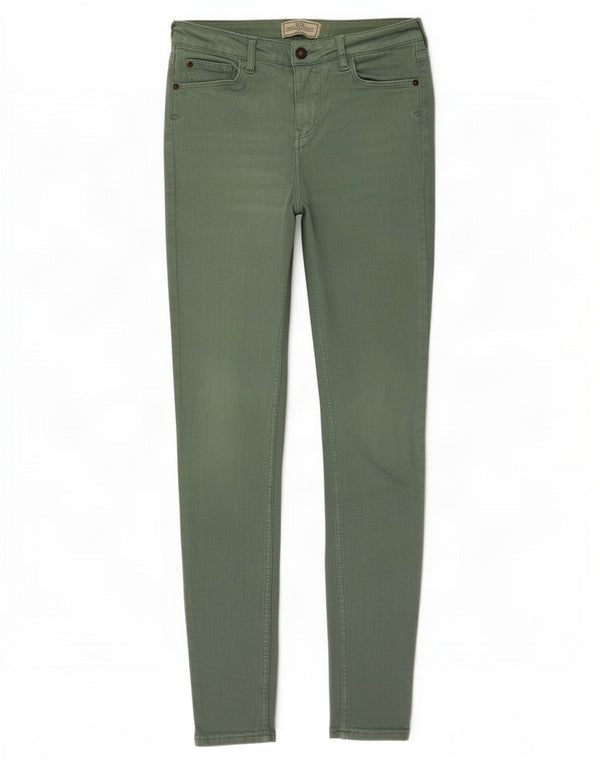 Fat Face Damen Skinny Jeans W26 L29 Grüne Baumwolle