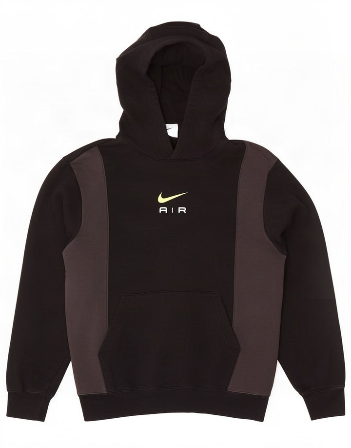 Nike Mens Hoodie Jumper Small Black Colourblock Cotton