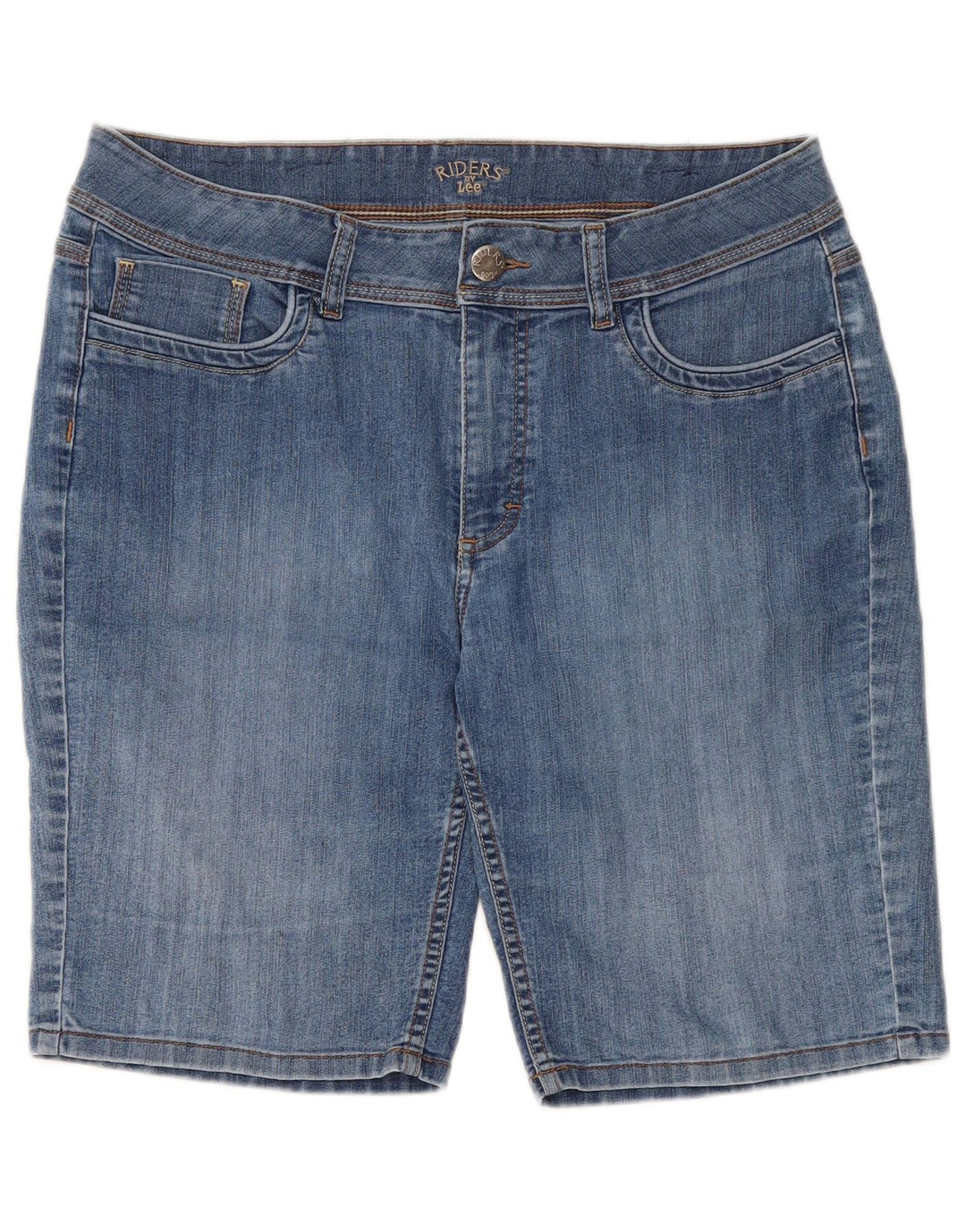 Lee Womens Riders Denim Shorts W34 Large Blue