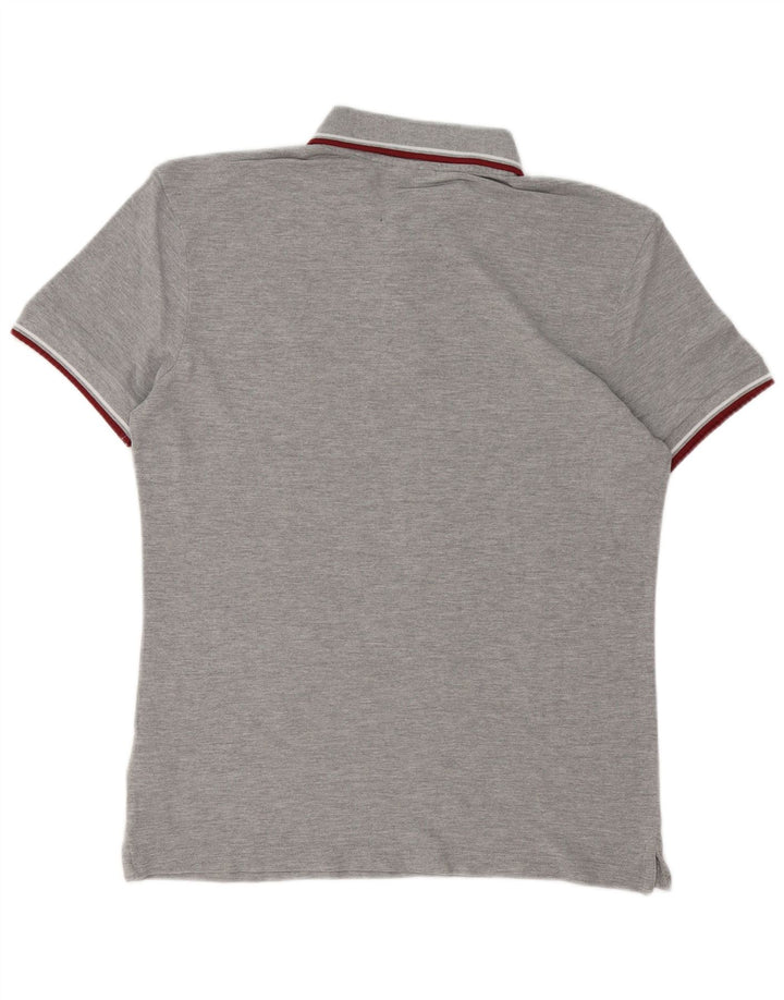 Diadora Herren-Poloshirt mit normaler Passform, mittelgraue Baumwolle
