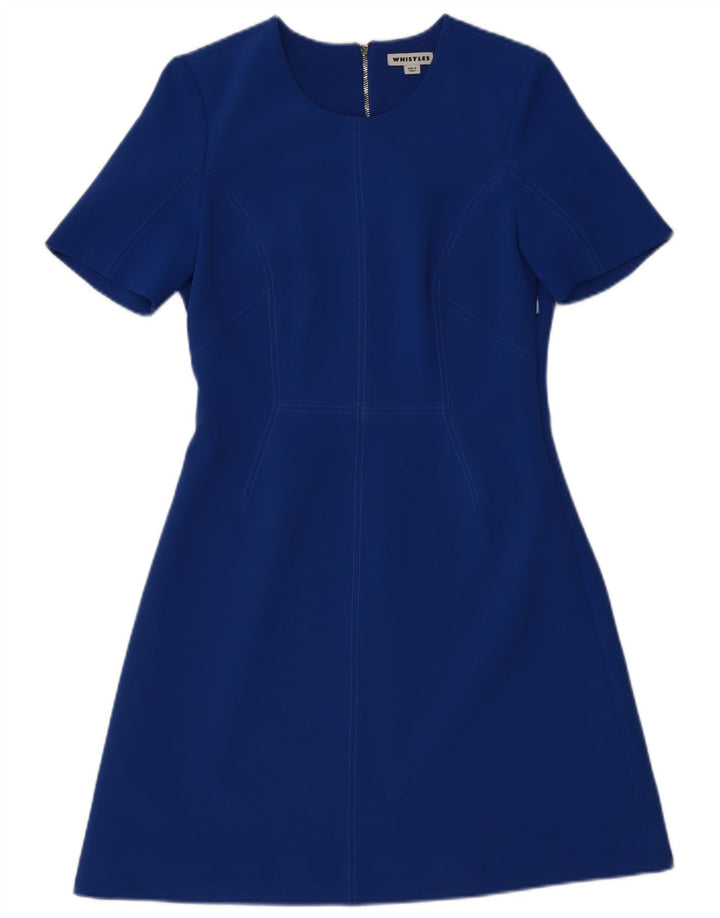 WHISTLE Dame A-Line Kjole UK 12 Medium Blue Polyester
