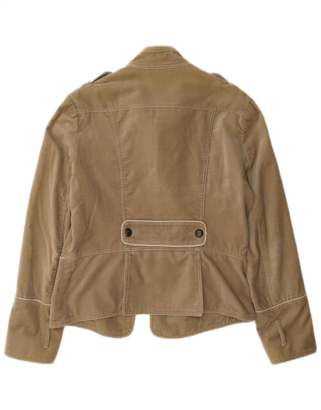 Massimo Dutti Womens Double Breasted Military Blazer Jacket UK 18 XL Beige