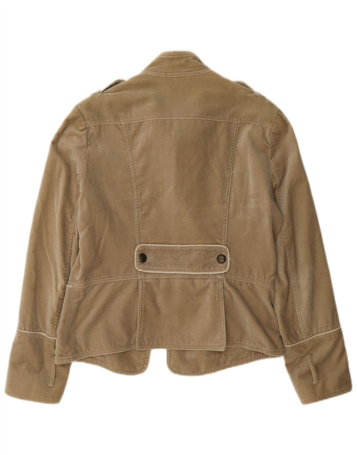 Massimo Dutti Womens Double Breasted Military Blazer Jacket UK 18 XL Beige