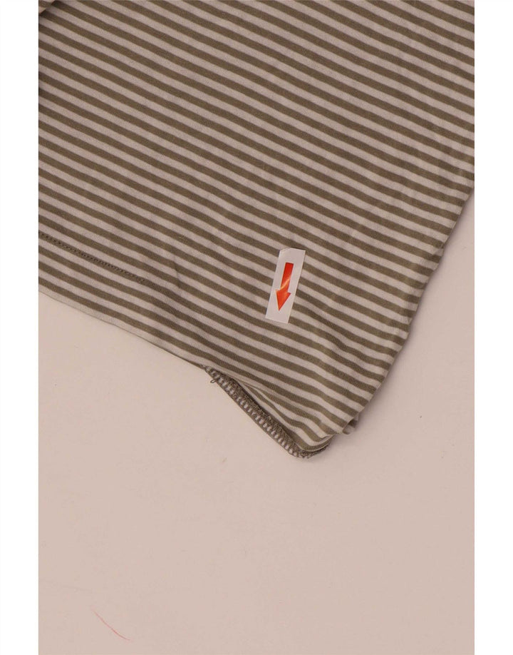 Cos Womens T-Shirt Top UK 14 Medium Grey Striped Cotton