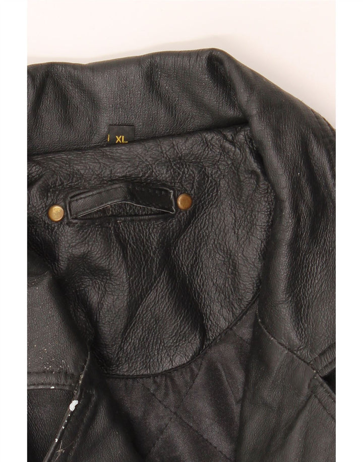 VINTAGE Mens Leather Jacket UK 42 XL Black Leather Vintage Vintage and Second-Hand Vintage from Messina Hembry 