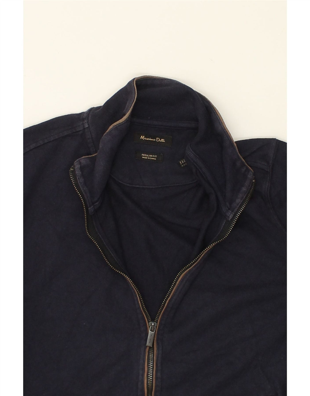 MASSIMO DUTTI Womens Tracksuit Top Jacket UK 16 Large Navy Blue Cotton | Vintage Massimo Dutti | Thrift | Second-Hand Massimo Dutti | Used Clothing | Messina Hembry 