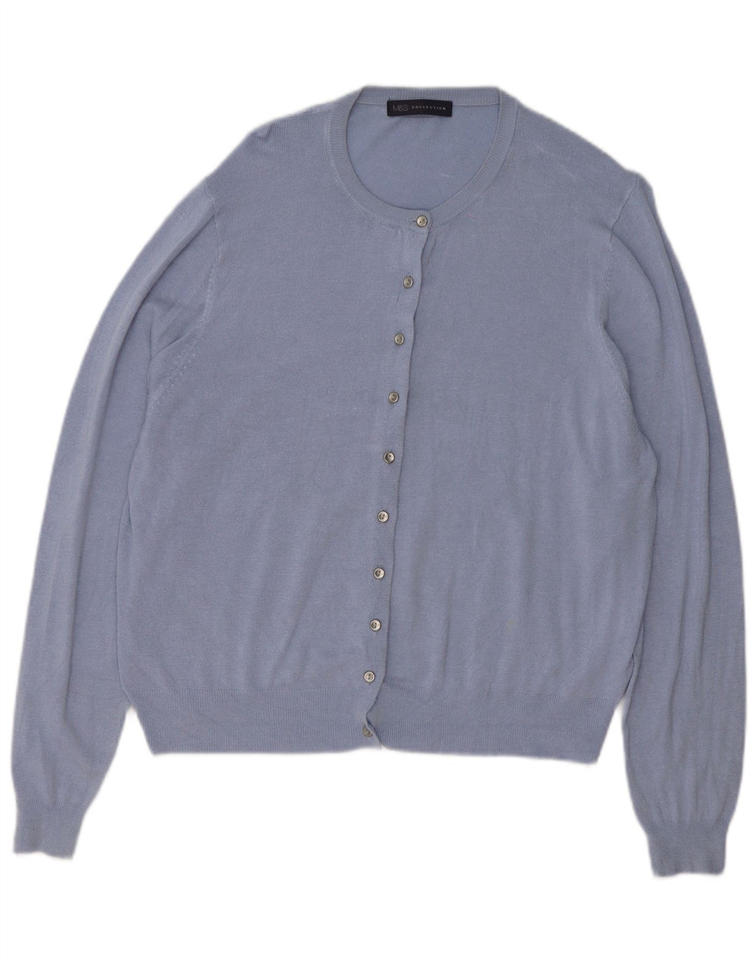 MARKS & SPENCER Womens Oversized Cardigan Sweater UK 18 XL Blue Viscose