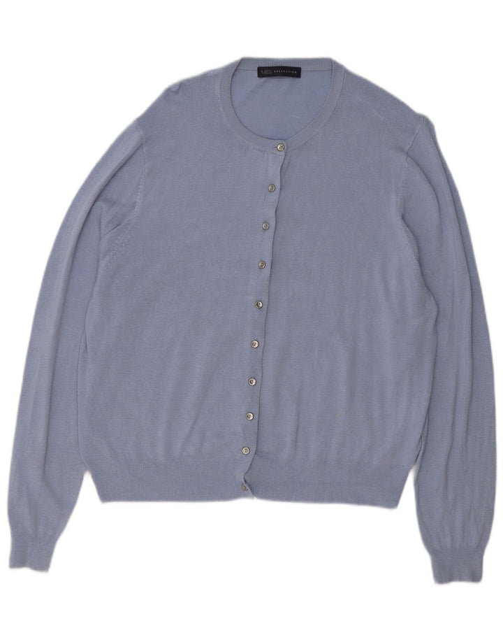 MARKS & SPENCER Womens Oversized Cardigan Sweater UK 18 XL Blue Viscose
