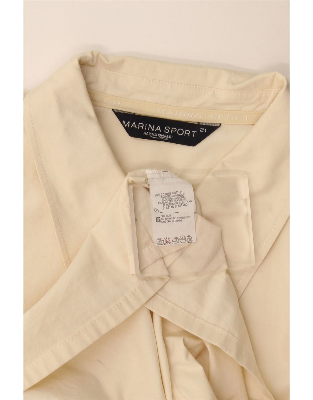 Marina Rinaldi kortærmet skjorte til kvinder Størrelse 21 Medium Beige Bomuld