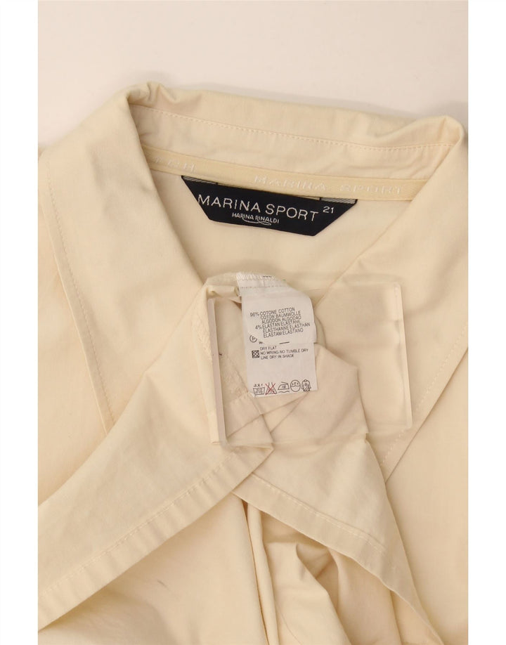 Marina Rinaldi kortærmet skjorte til kvinder Størrelse 21 Medium Beige Bomuld