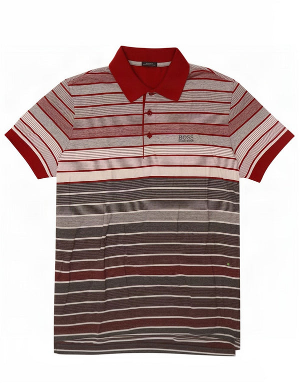 Polo Hugo Boss da uomo vestibilità regolare piccola in cotone a righe rosse
