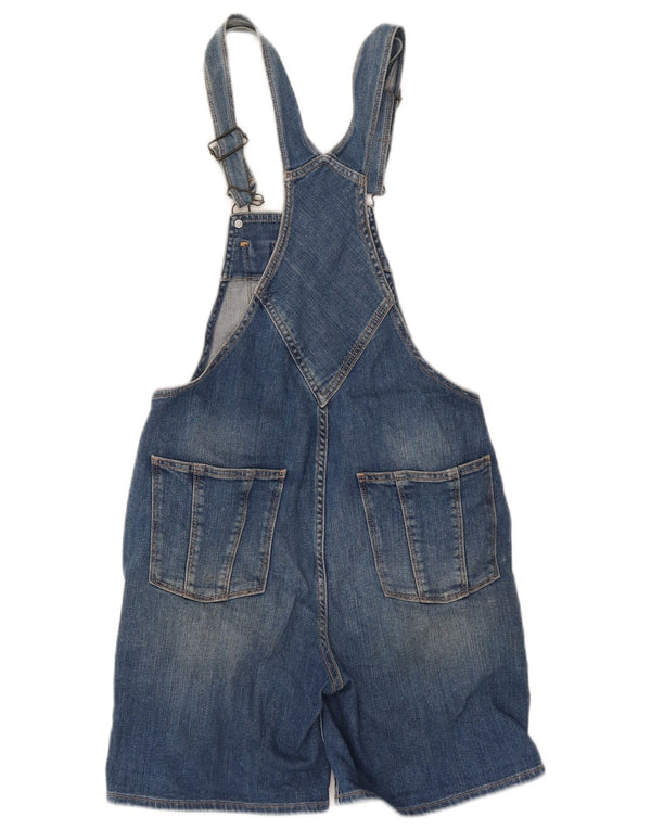 Fat Face Kvinders Distressed Dungarees Denim Shorts UK 6 XS W28 Medium Blue