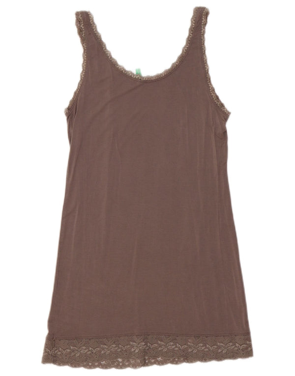 Benetton Damen Mini-Slipkleid UK 6 XS Graue Viskose