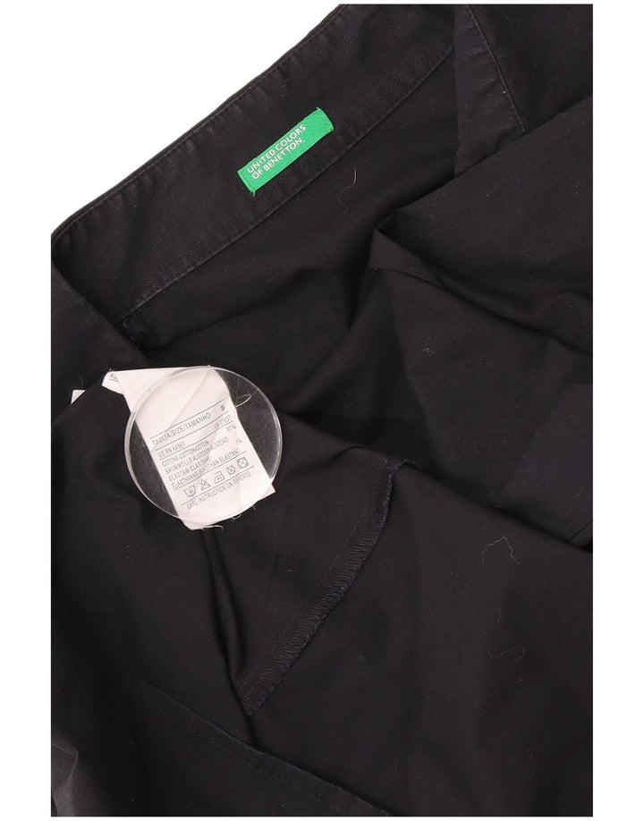 Benetton Dame Pullover Shirt UK 10 Small Black Bomuld