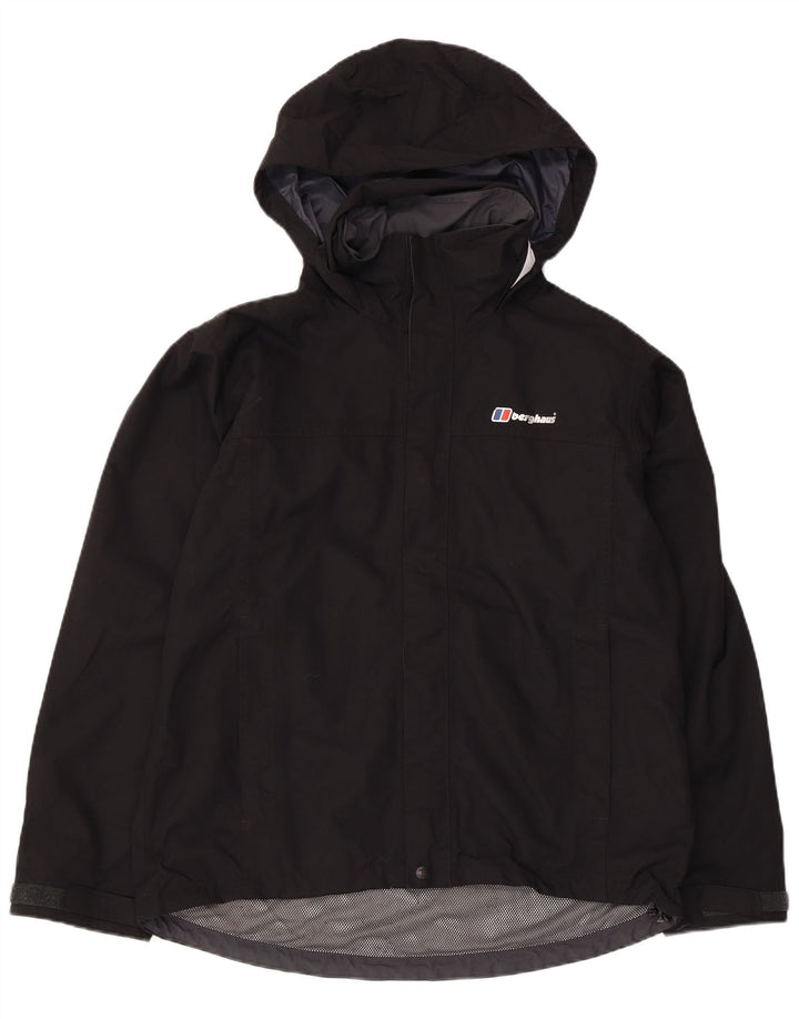 Berghaus Mens Hooded Rain Jacket UK 38 Medium Black Polyamide