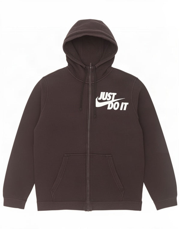 Nike Mens Graphic Zip Hoodie Sweater Large Black Cotton