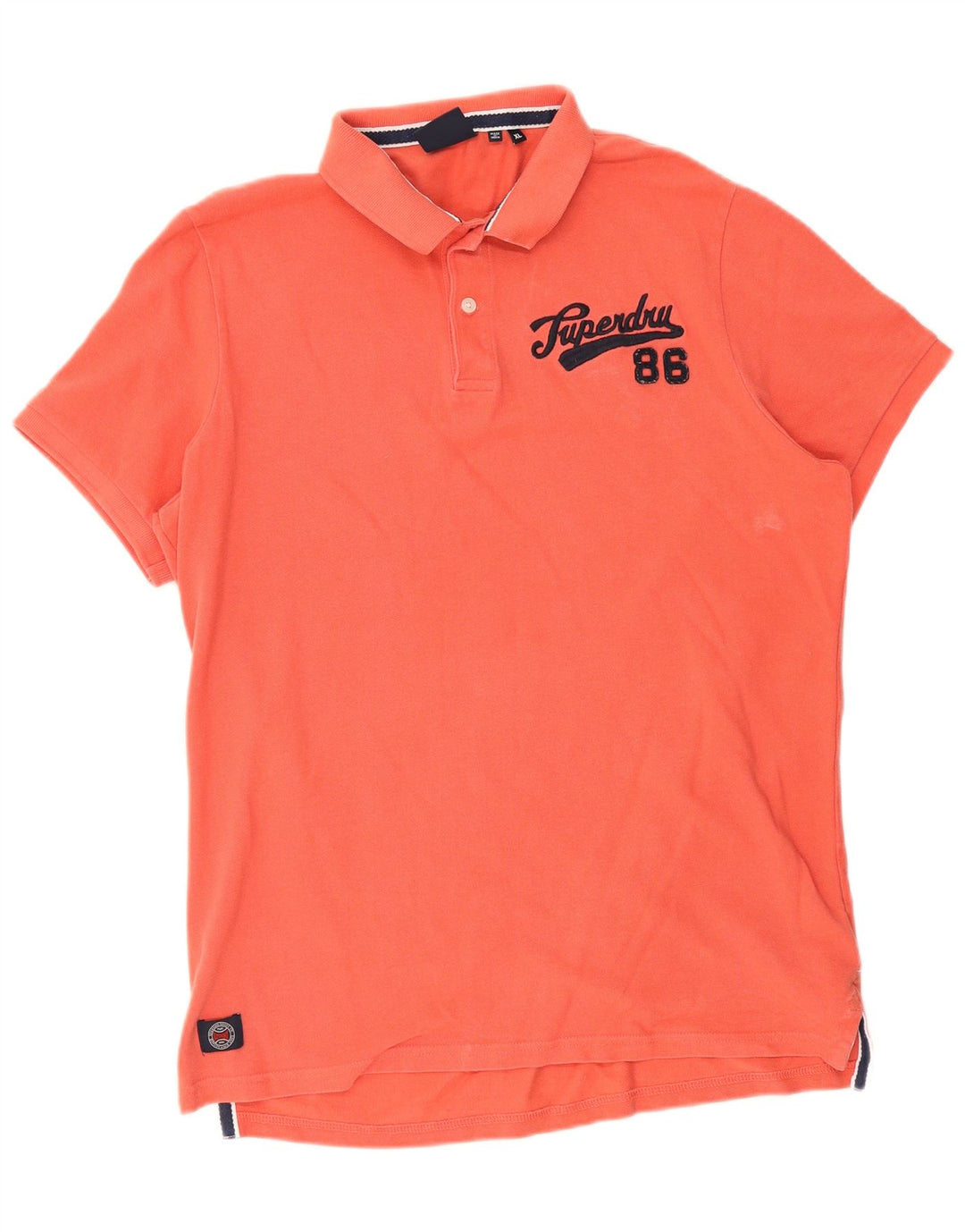Superdry Mens Polo Shirt XL Orange Cotton