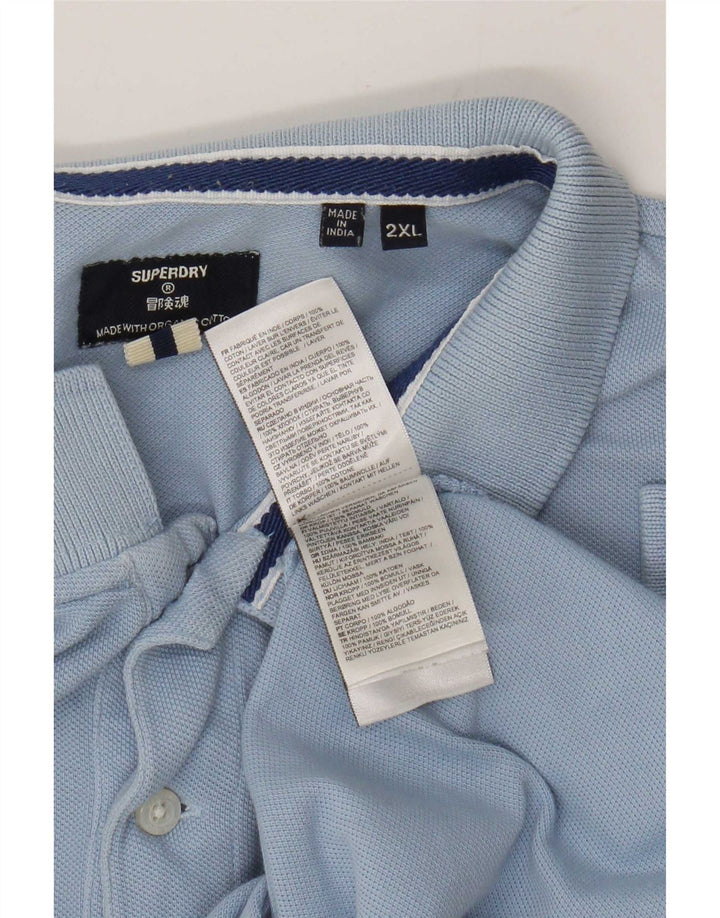 Superdry Mens Polo Shirt 2XL Blue Cotton