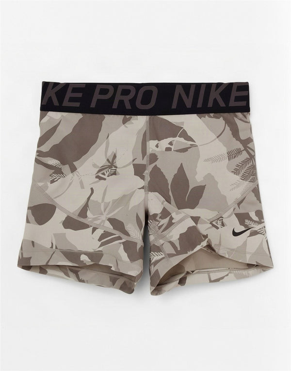 Pantaloncini sportivi Nike Dri Fit Graphic da donna UK 14 Large Grigio Floreale