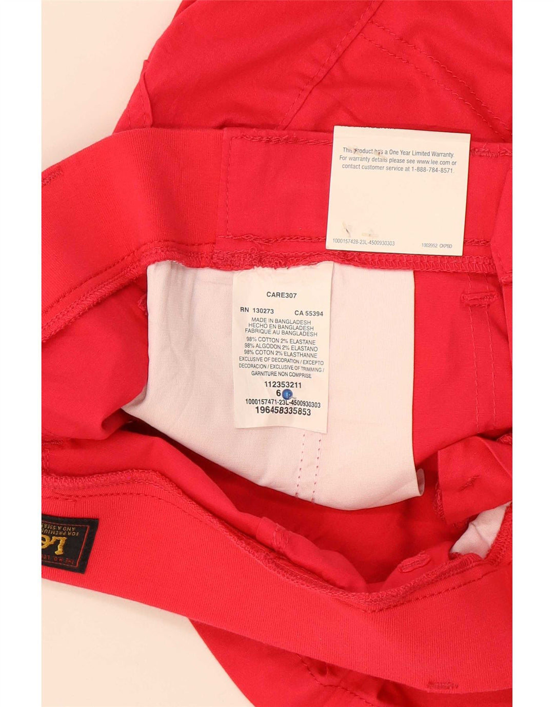 Pantaloni scurți chino pentru femei Lee US 6 Medium W30 Bumbac roșu