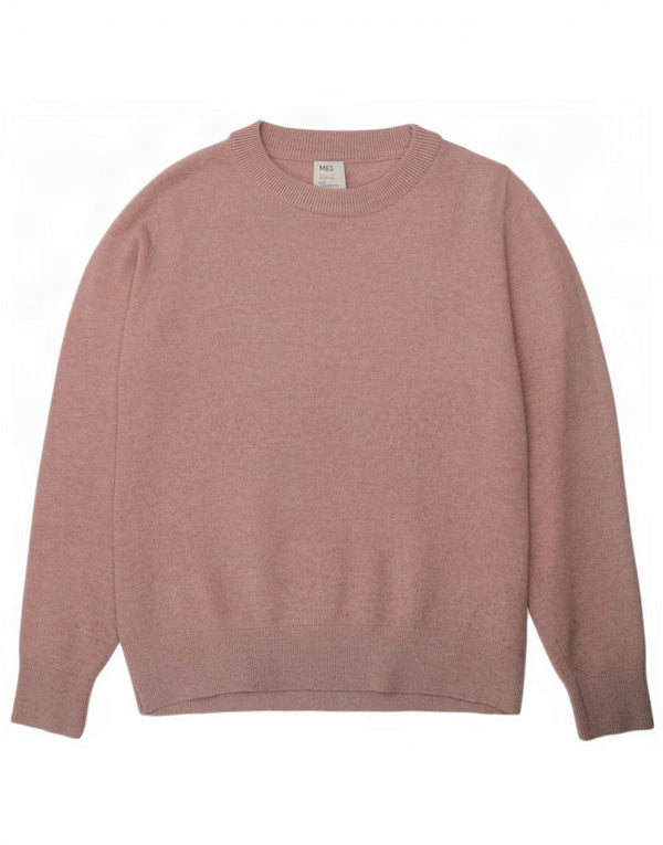 Marks & Spencer Damen-Pullover mit Rundhalsausschnitt, Gr. 10, Größe S, Rosa, Polyester