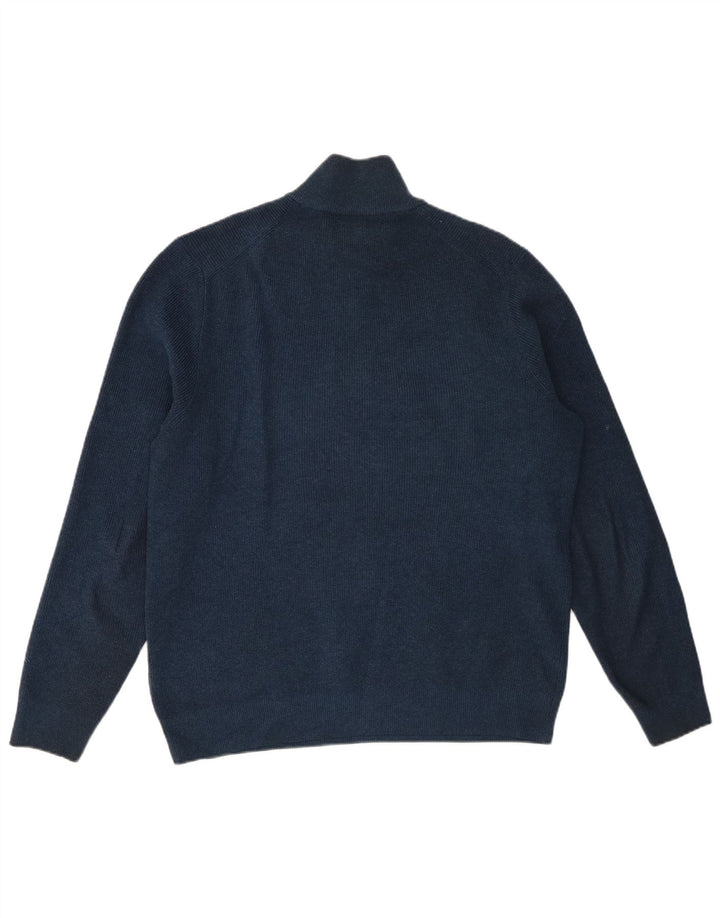 Marks & Spencer Herre sweater med lynlåshals Stor marineblå bomuld