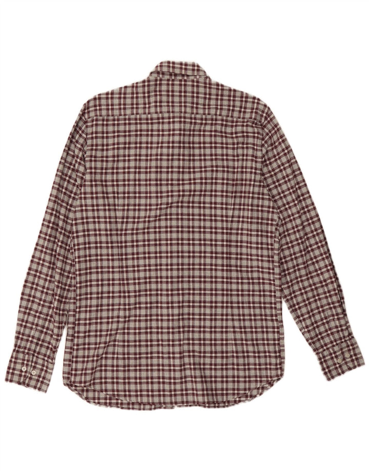 Massimo Dutti Herre flannelskjorte Medium Burgund ternet bomuld