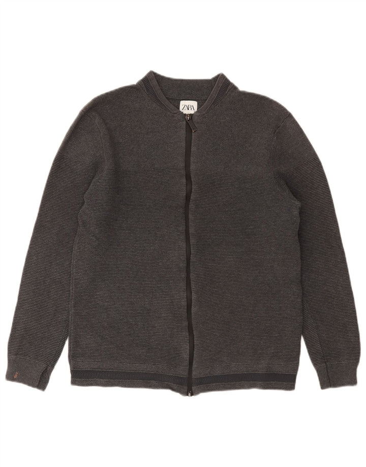 Maglione cardigan per ragazzi Zara 11-12 anni in cotone grigio medio