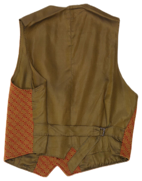 Manor House Gilet regolare da uomo grande classico in viscosa geometrica marrone