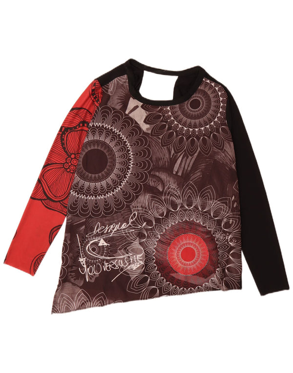 Desigual Womens Graphic Top Langarm UK 14 Medium Mehrfarbig Blumen
