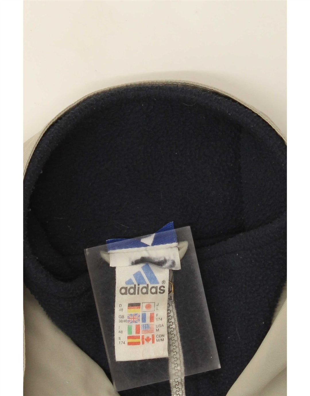 Adidas Herre Windbreaker Jacket UK 38/40 Medium Grey Polyester