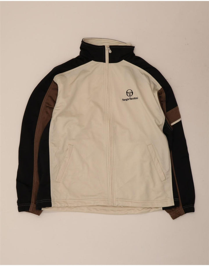 Sergio Tacchini Trening pentru bărbați Jachetă mare, albă, din poliester