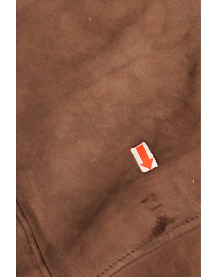 Chaqueta holgada vintage de piel de oveja para hombre IT 48 Marrón medio