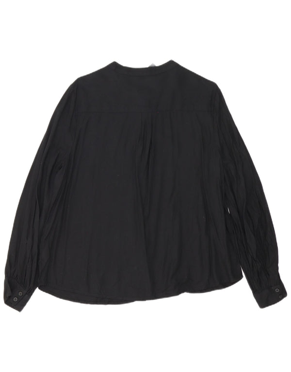 Marks & Spencer Damen-Hemdbluse, UK 44, Größe L, schwarz, geometrisch, Baumwolle