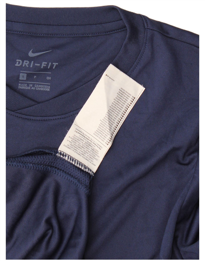 Nike Mens Dri Fit T-Shirt Top Small Navy Blue Polyester