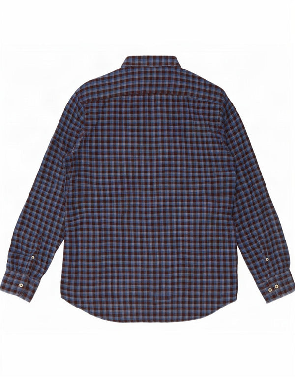 Camicia Carrera da uomo in flanella vestibilità regolare XL cotone a quadri blu