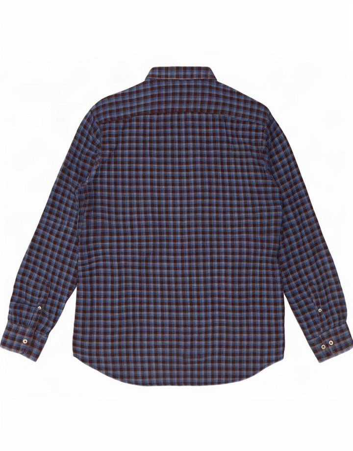 Carrera Mens Regular Fit Flannel Shirt XL Blue Check Cotton
