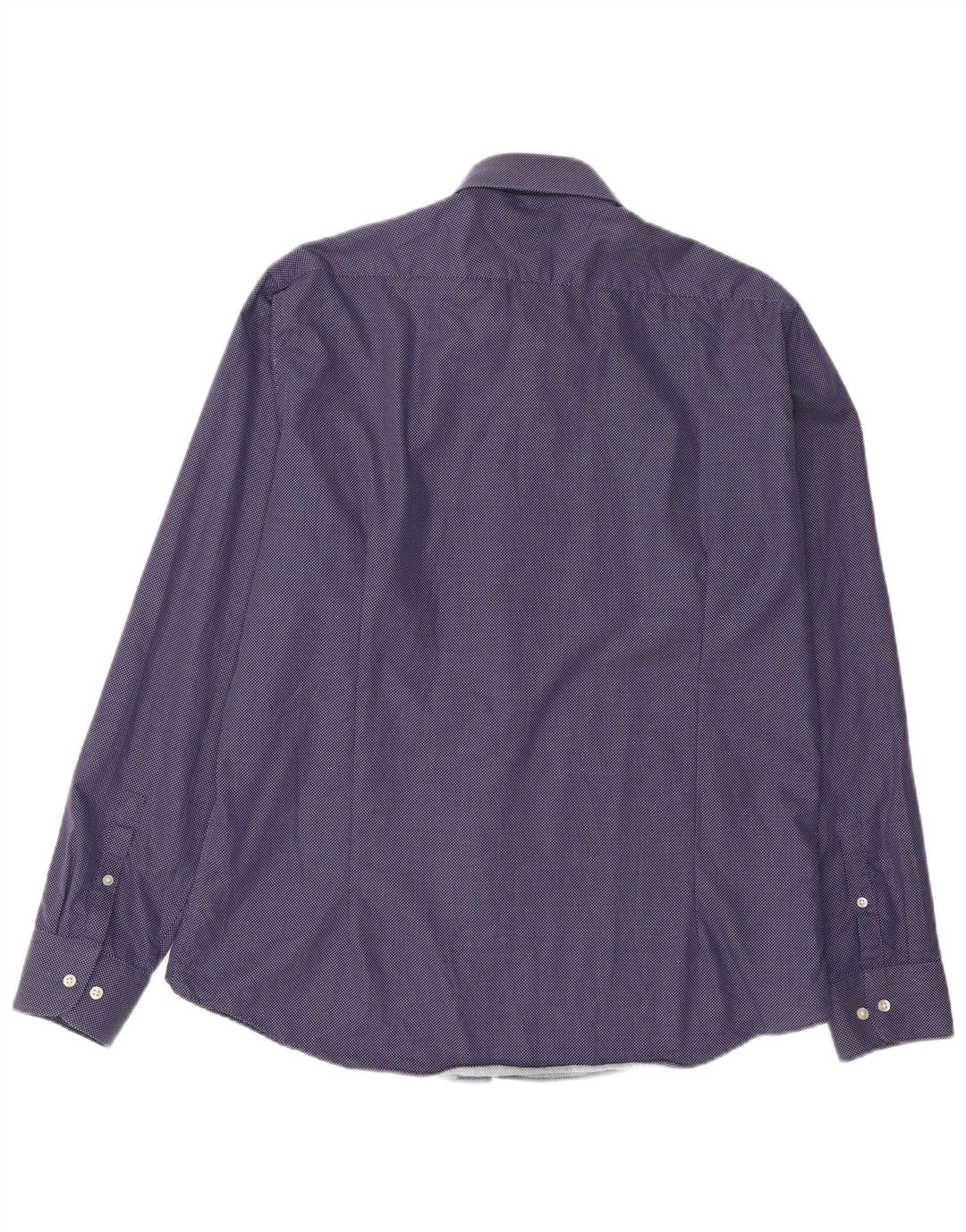 French Connection Mens Shirt Size 17 XL Navy Blue Spotted Cotton