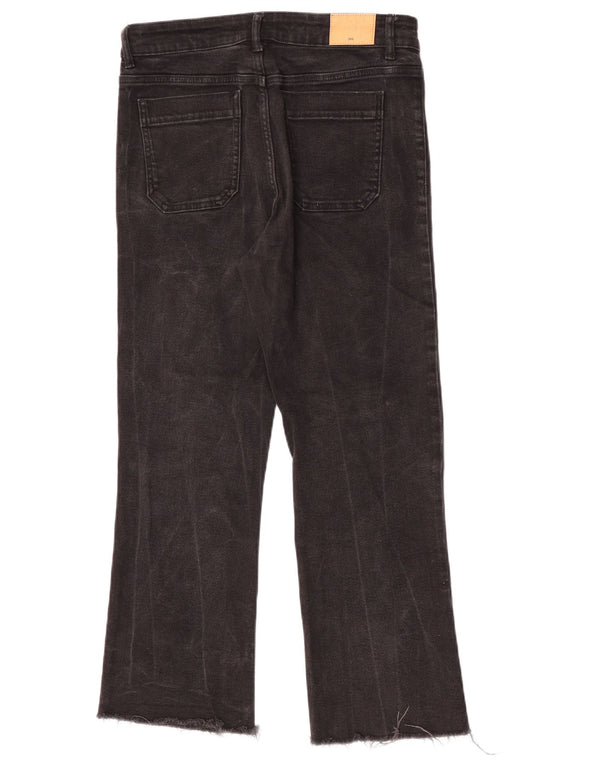 Calça jeans feminina Zara cintura alta cortada EU 40 médio W30 L25 preto