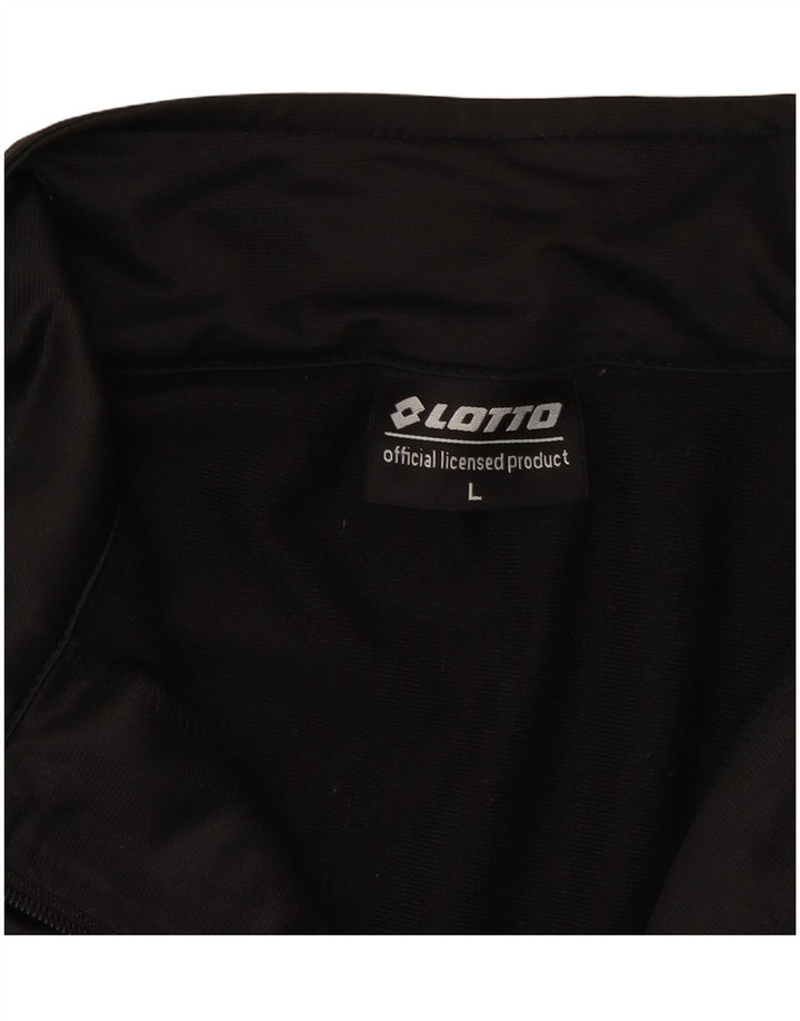 LOTTO Mens Tracksuit Top Jacket Large Black Polyester