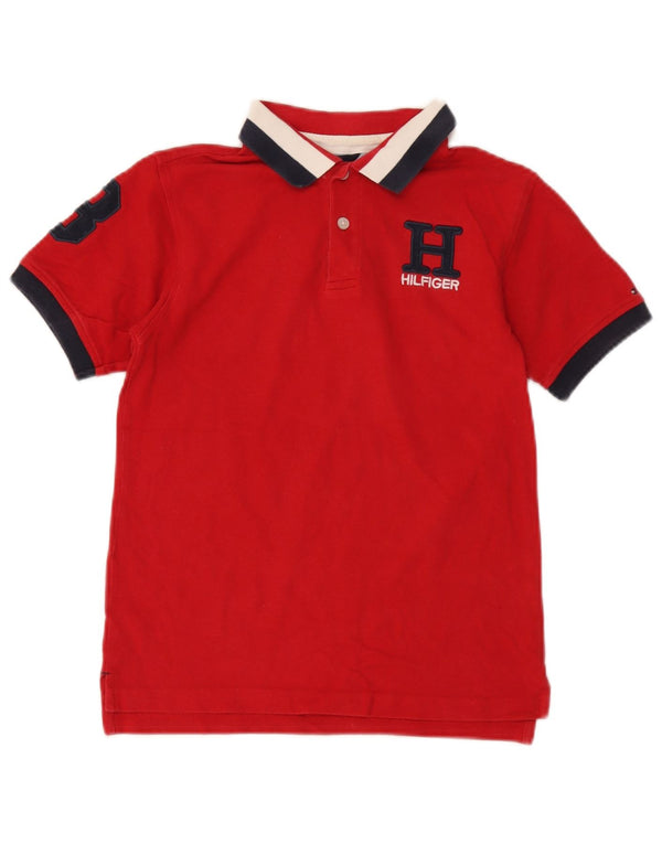 Tommy Hilfiger drenge grafisk poloshirt 12-13 år medium rød farveblok
