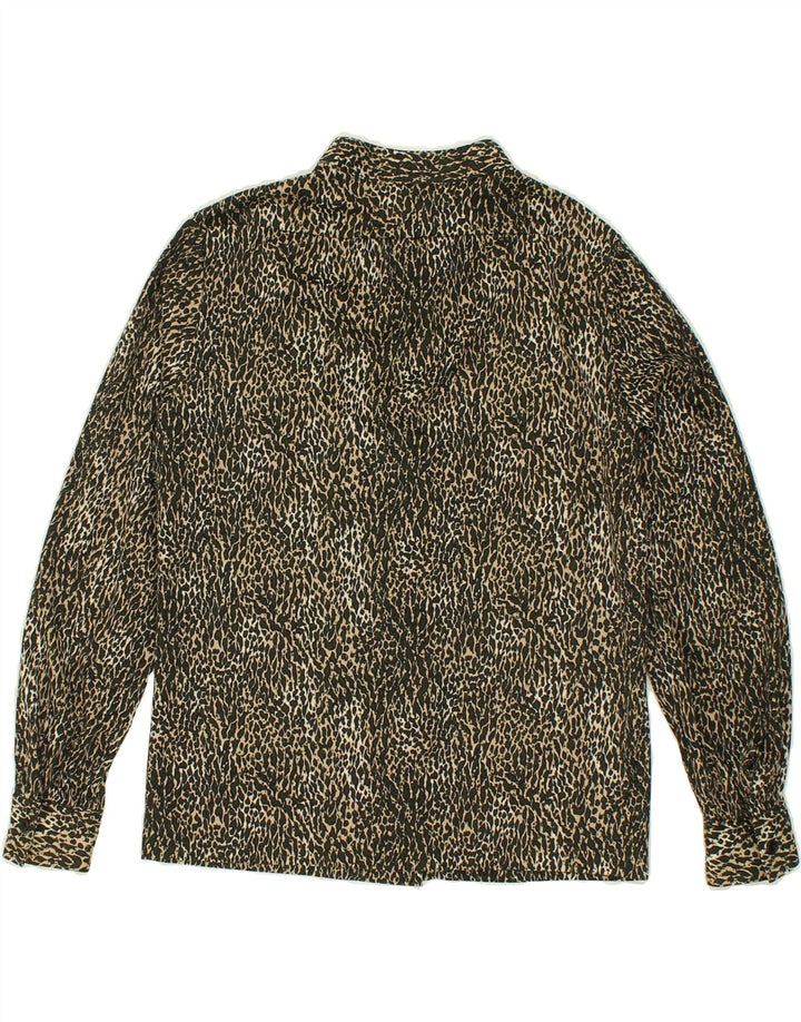 VINTAGE Womens Shirt Blouse IT 40 Small Brown Animal Print Polyester Vintage Vintage and Second-Hand Vintage from Messina Hembry 