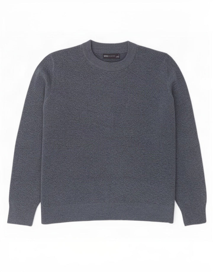 Marks & Spencer Herre sweater med rund hals, medium marineblå polyester