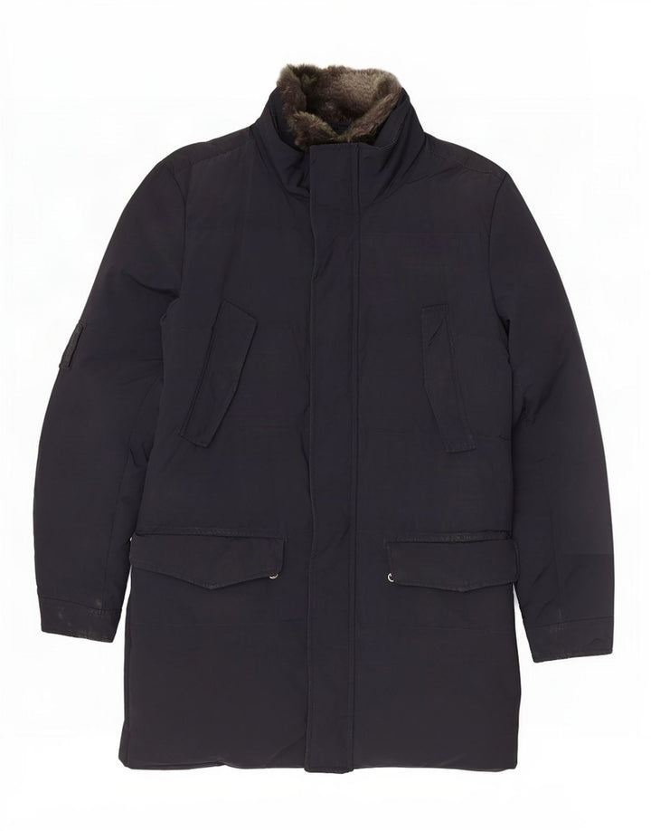 Casaco acolchoado masculino Woolrich UK 38 poliéster azul marinho médio