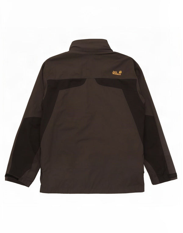 Jack Wolfskin Mens Rain Jacket UK 50 3XL Khaki Colourblock Polyamide