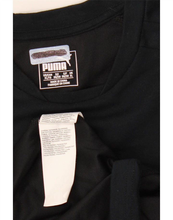 Puma Mens T-Shirt Top XL Black Cotton