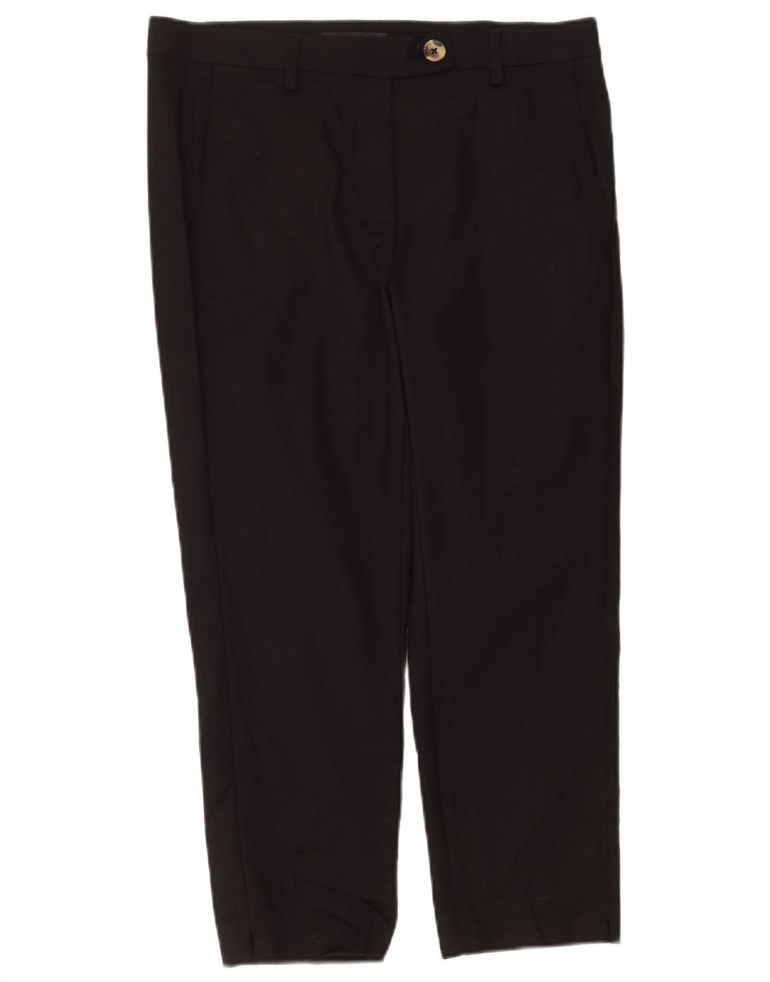 Marks & Spencer Womens Cropped Trousers UK 12 Medium W30 L24 Black