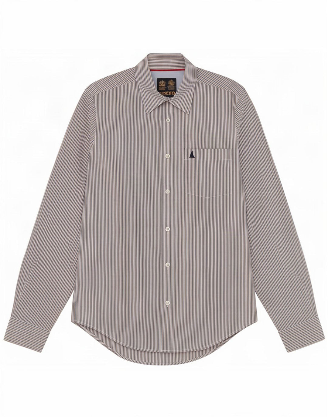 Camicia da uomo Musto piccola gessata beige