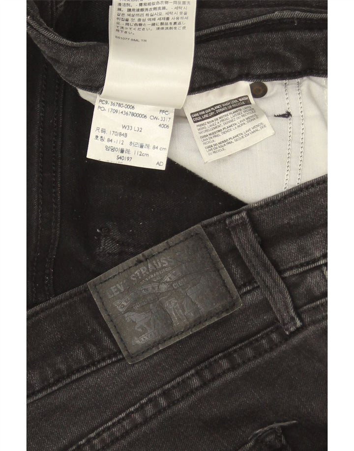Levi's Mens Skinny Jeans W33 L32 Grey Cotton