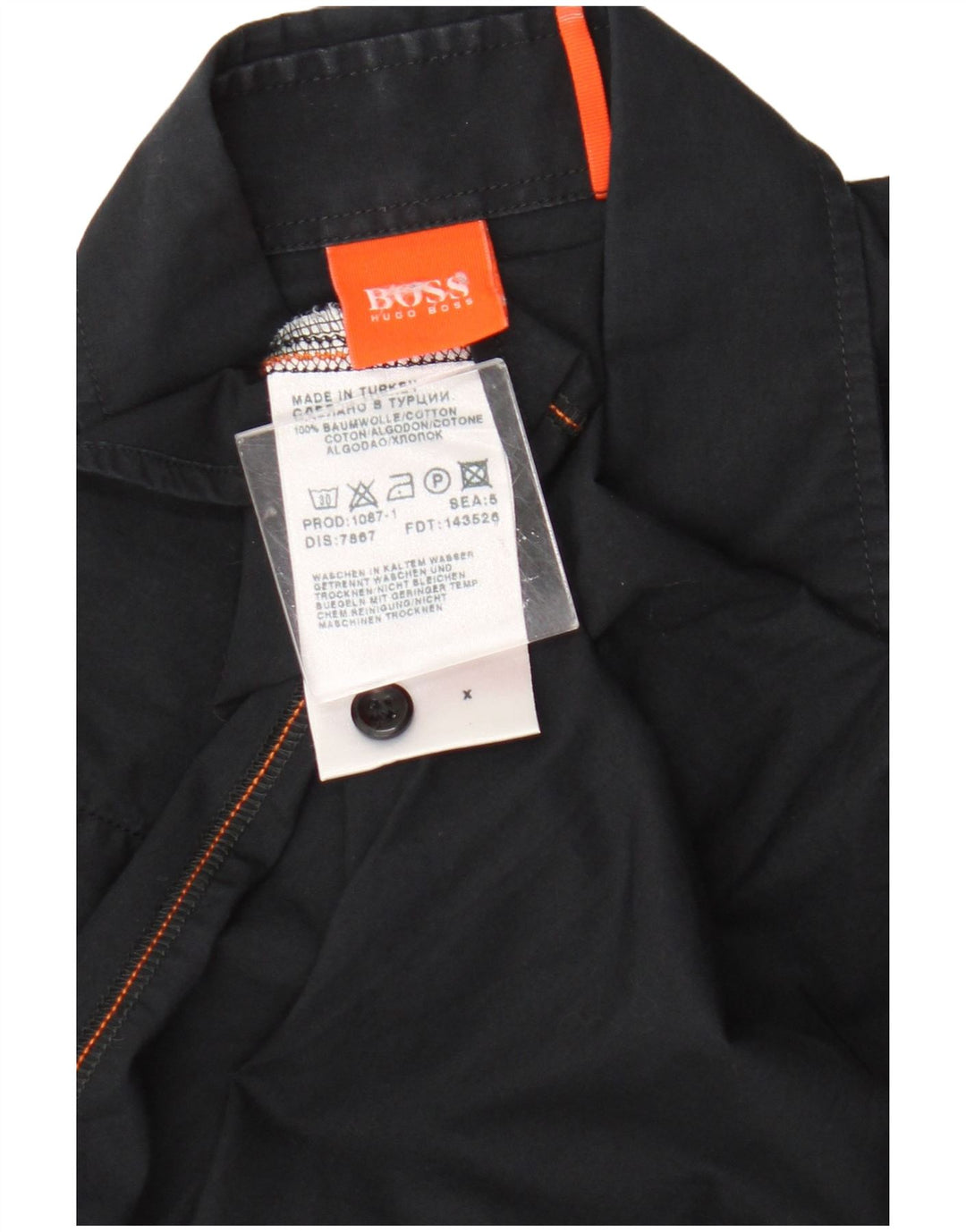 Cămașă pentru bărbați Hugo Boss, bumbac mediu negru